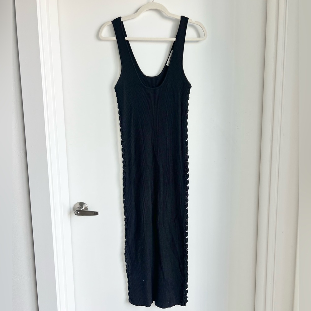 Zara Black Ribbed Knit Tank Dress